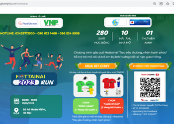 Báo PNVN mở cổng đăng ký Mottainai Run 2023 gây quỹ hỗ trợ trẻ em là nạn nhân trực tiếp hoặc mồ côi do tai nạn giao thông/Covid-19 có hoàn cảnh khó khăn